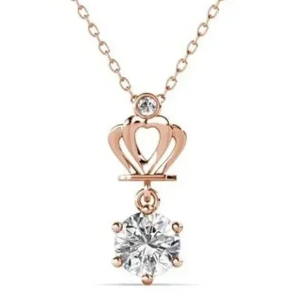 Certified 1ct. t.w. Moissanite Diamond Crown Necklace NEW - Picture 2 of 7